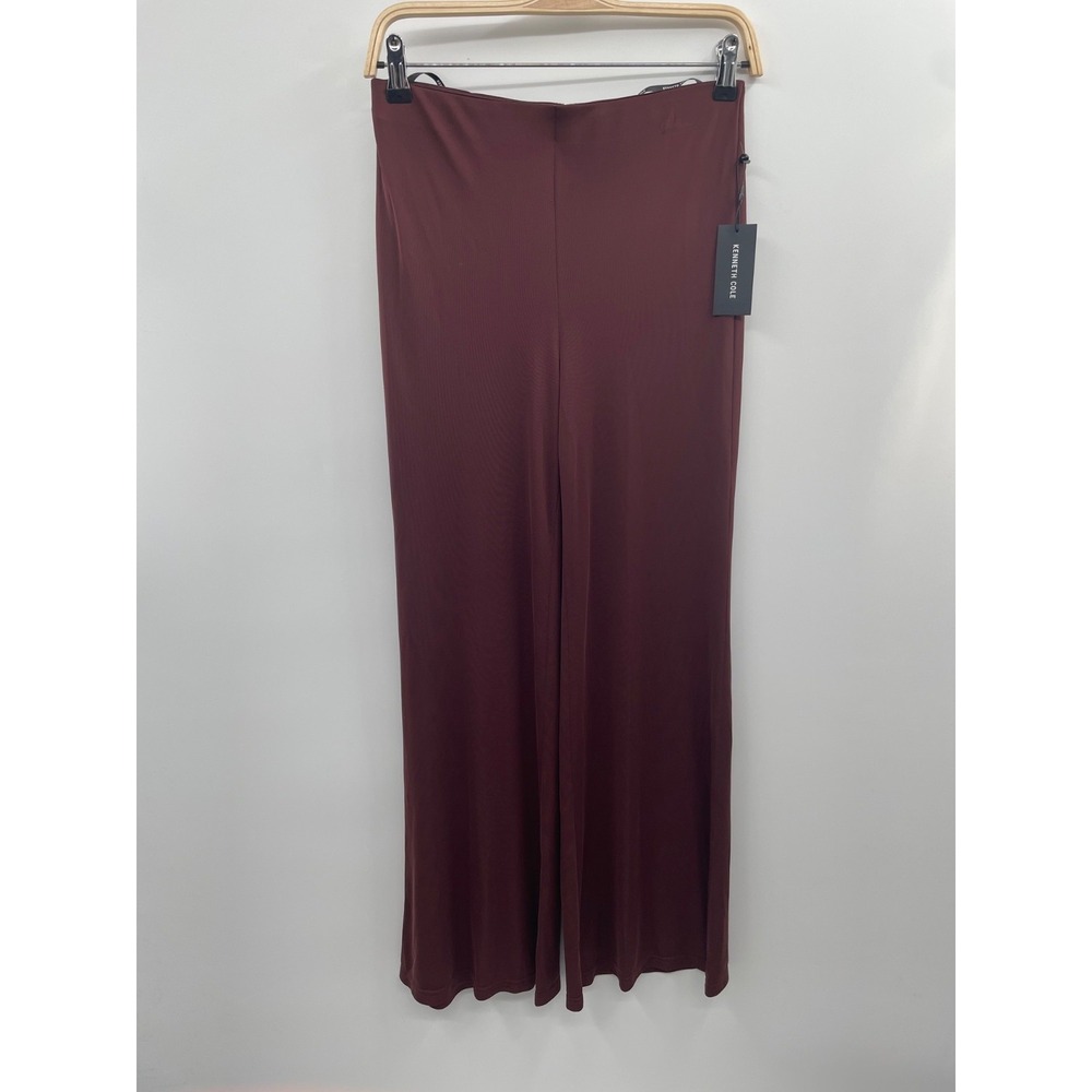 NWT Kenneth Cole Palazzo Pants Women's Small 7NK Burgundy Spice Elastic Waist‎